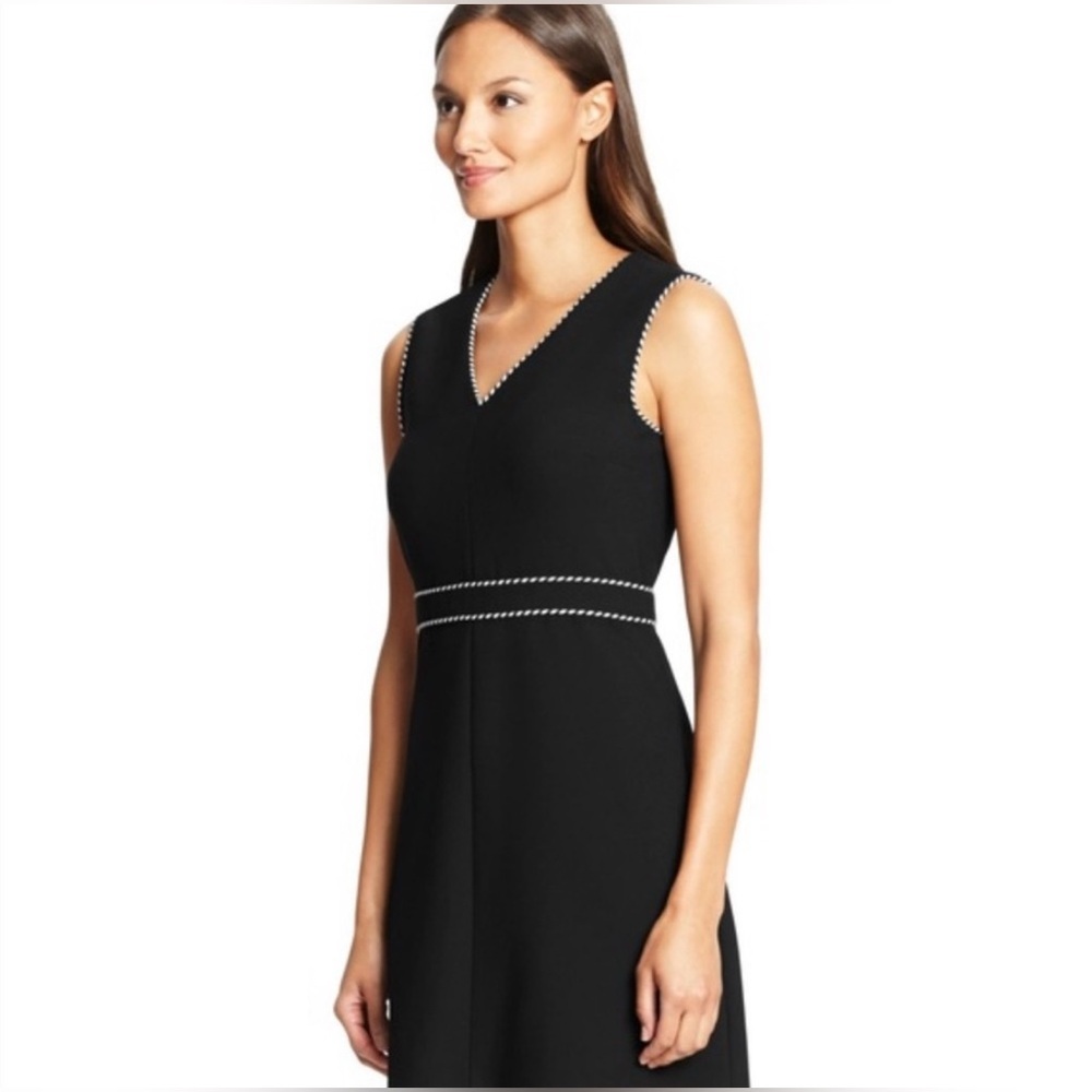 Diane Von Furstenberg Black Dress with White Trim - Picture 3 of 8